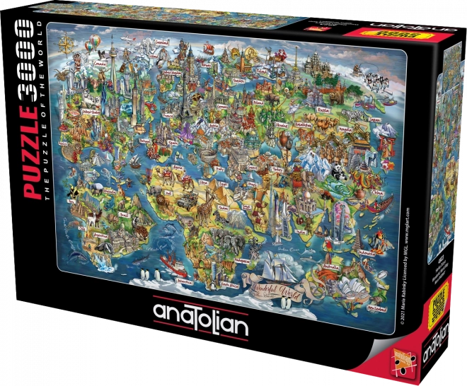 Puzzle Mappa Del Mondo 3000 Pezzi