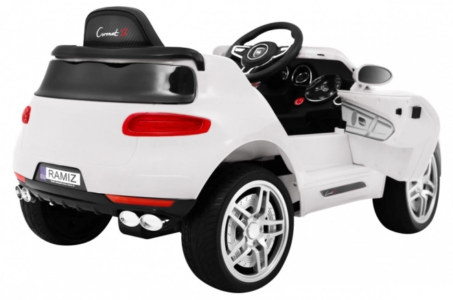 Auto a batteria Turbo-S per bambini Bianco + Telecomando + Avvio lento + Ruote in EVA + Radio MP3