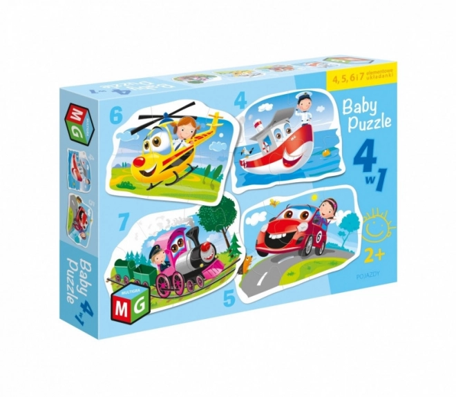 Puzzle Mezzi di Trasporto 4 in 1