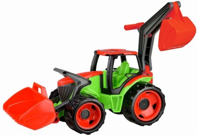 Lena trattore con benna e escavatore – verde‑rosso