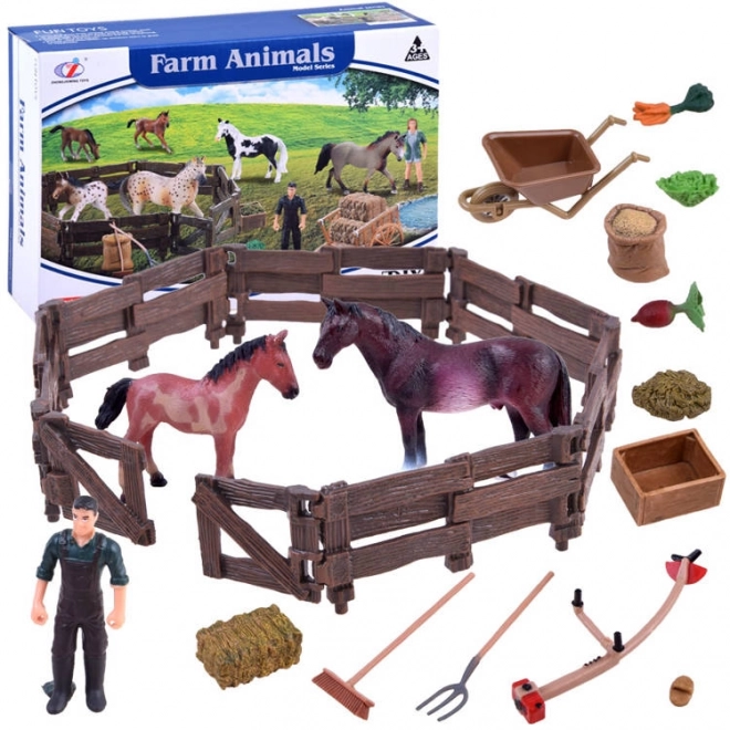 Set di figurine animali Cavalli fattoria – B