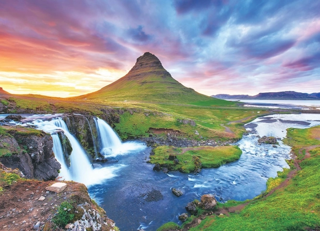 Puzzle Cascata Kirkjufell Islanda 1000 pezzi