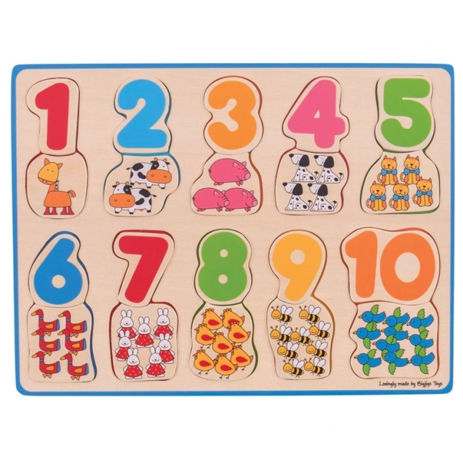 Puzzle di contare in legno Bigjigs Toys