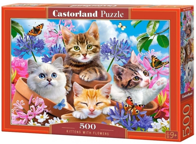 Puzzle 500 pezzi Gattini con Fiori