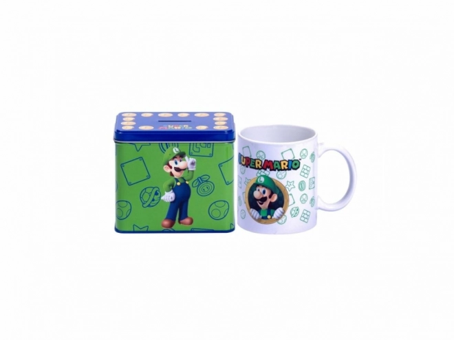 tazza e salvadanaio Super Mario Luigi