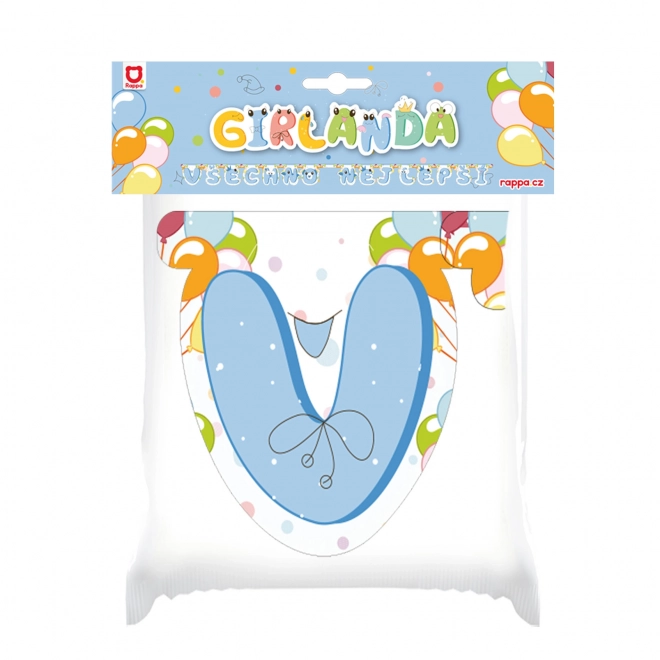 Ghirlanda di carta Buon Compleanno - blu