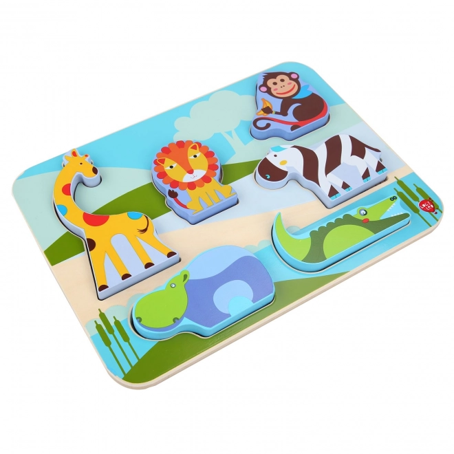 Lucy & Leo Animali del Safari - Puzzle in Legno da 7 Pezzi