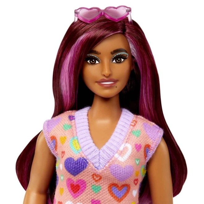 Lunghi capelli con meches rosa
