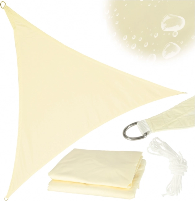 Vela parasole outdoor triangolare impermeabile beige 4x4x4 m