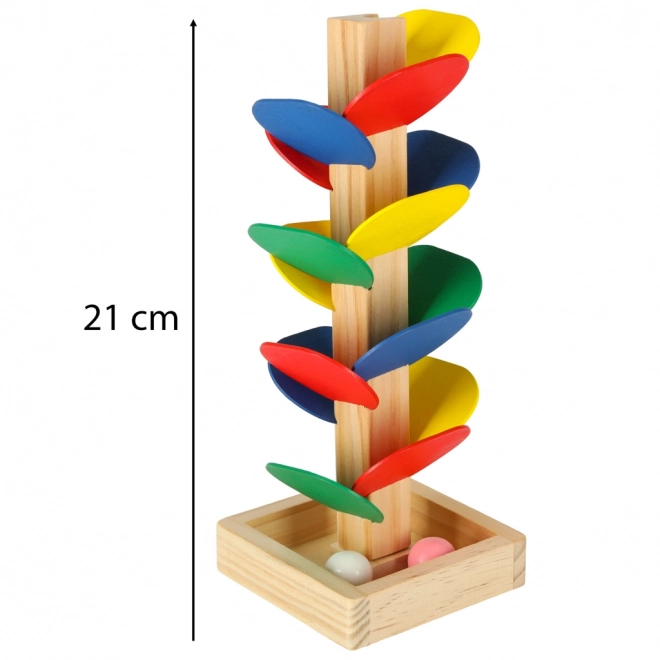 Albero educativo in legno con pista a biglie Montessori