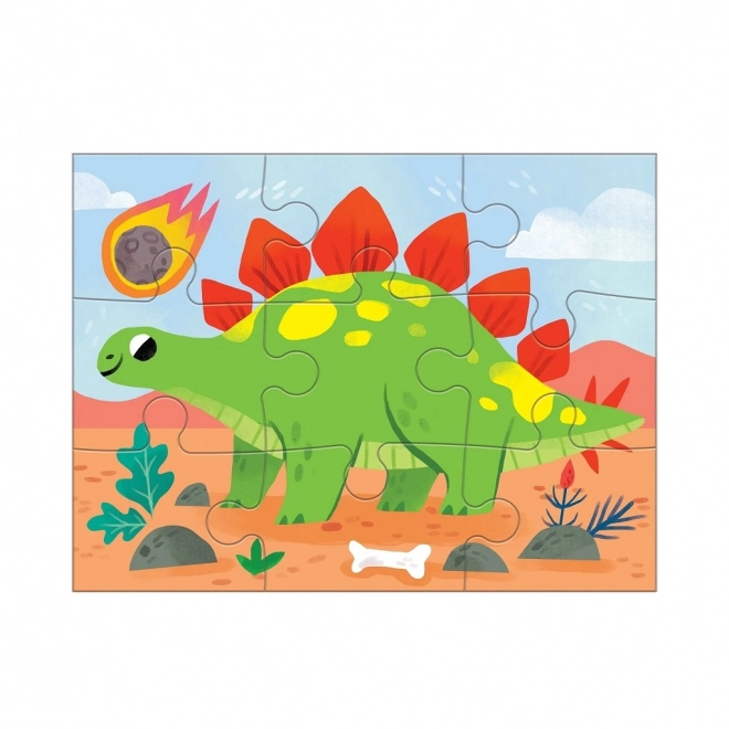 Set di puzzle dinosauri 4 in 1