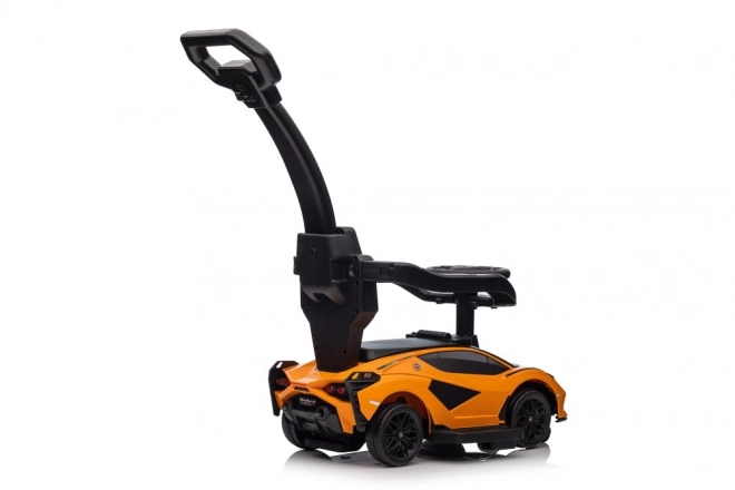 Macchina da passeggio Lamborghini bianca con spintore – Arancione