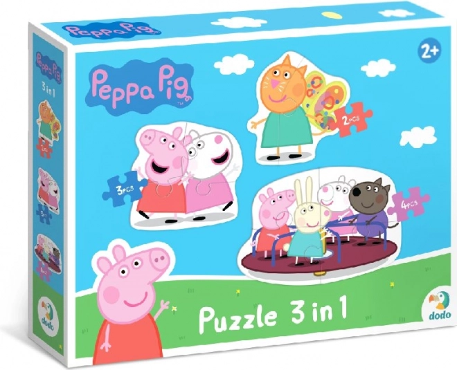 Puzzle DODO Peppa Pig: Amici 3in1