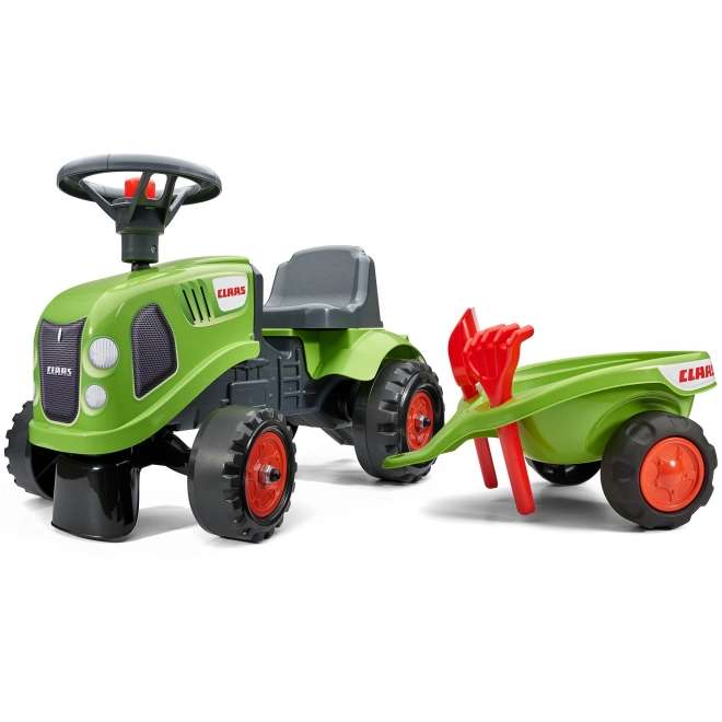 Odrážedlo Baby Claas con rimorchio e attrezzi