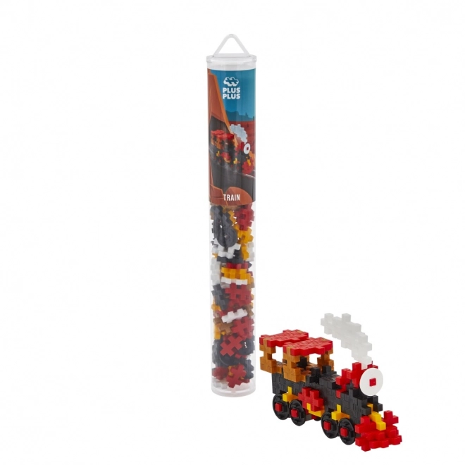 Set creativo Plus-Plus locomotiva 100 pezzi in tubo