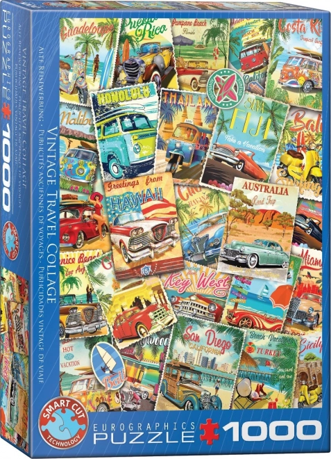 Puzzle Collage di Viaggi Retro 1000 Pezzi