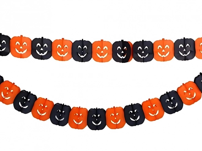 Ghirlanda decorativa Halloween zucca e ragno in carta lunga 3 metri