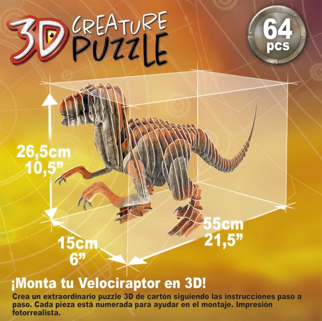 Puzzle 3D Velociraptor EDUCA 64 pezzi