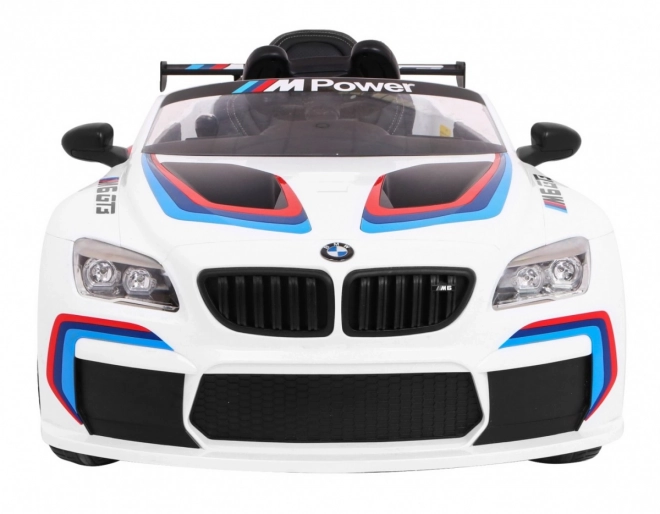 BMW M6 GT3 Auto a batteria per bambini Bianco + ventilazione + suoni MP3 Luci + telecomando