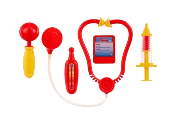 Set medico per bambini con stetoscopio e borsa del dottore