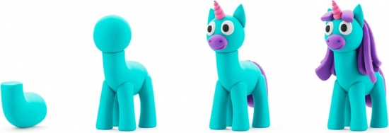 Masa Hey Clay Unicorni 3 confezioni, Piovosa