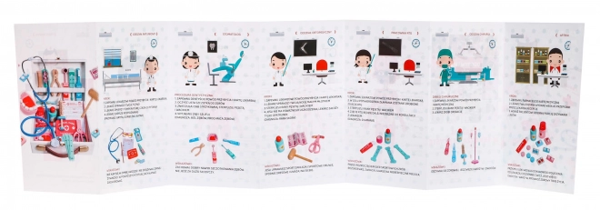 Set di dottore in legno per bambini con adesivi ed educative
