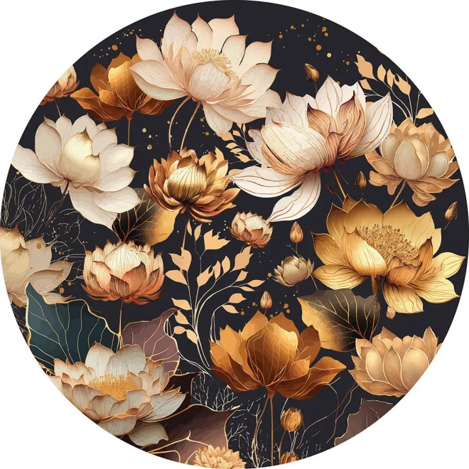 Puzzle rotondo Fiori: Fiori dorati 500 pezzi