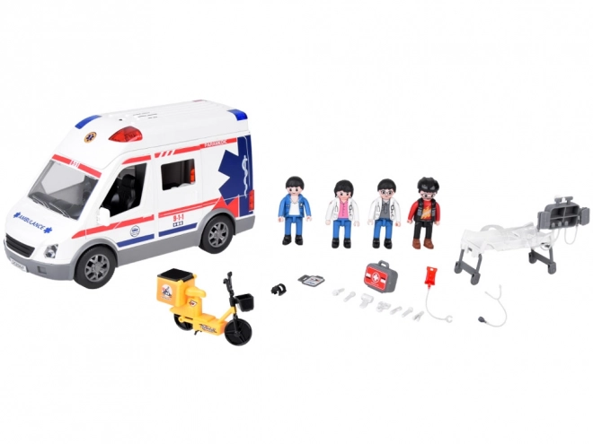 ambulanza interattiva con barella e figurine