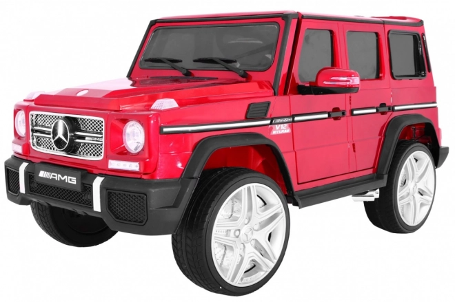 Mercedes AMG G65 Autíčko a batteria per bambini Rosso + verniciato + portapacchi + luci Suoni