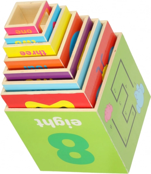 Torre educativa in legno XXL con forme e apprendimento dei numeri