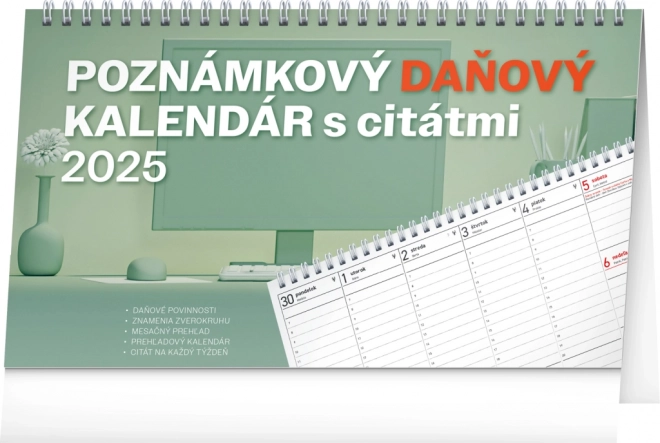 Calendario da tavolo Notique con citazioni 2025