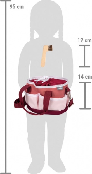 Set cura del cavallo con borsa rossa