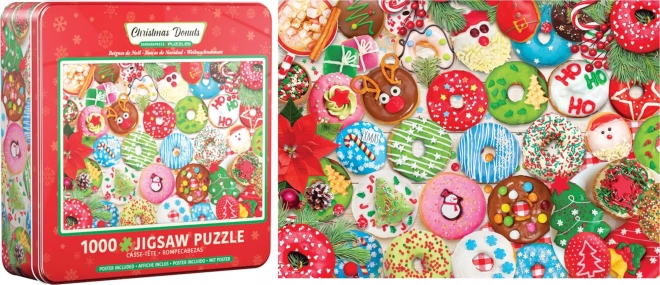 Puzzle Eurographics in scatola di metallo ciambelle natalizie 1000 pezzi