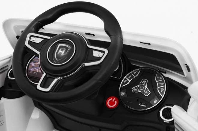 Auto a batteria Turbo-S per bambini Bianco + Telecomando + Avvio lento + Ruote in EVA + Radio MP3