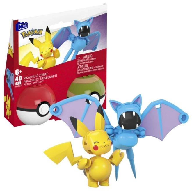 Megablok Pokémon Pokéball con Pikachu e Zubat