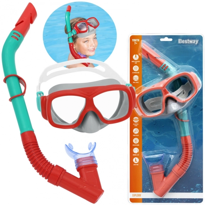 Set snorkeling maschera e boccaglio Bestway – rosso