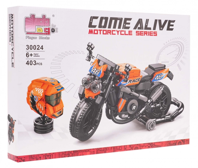 Set di costruzioni moto arancione