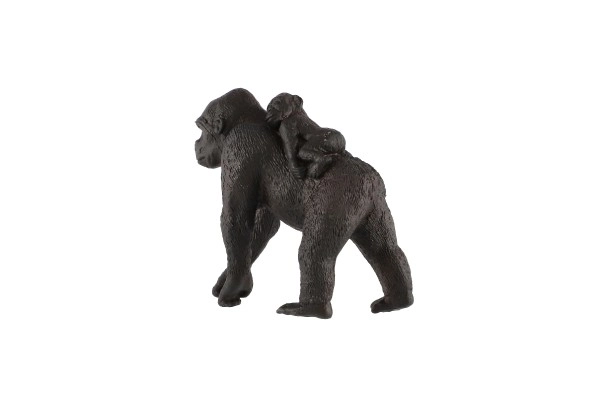 Gorilla Di Montagna Con Cucciolo in Plastica 9cm in Sacchetto