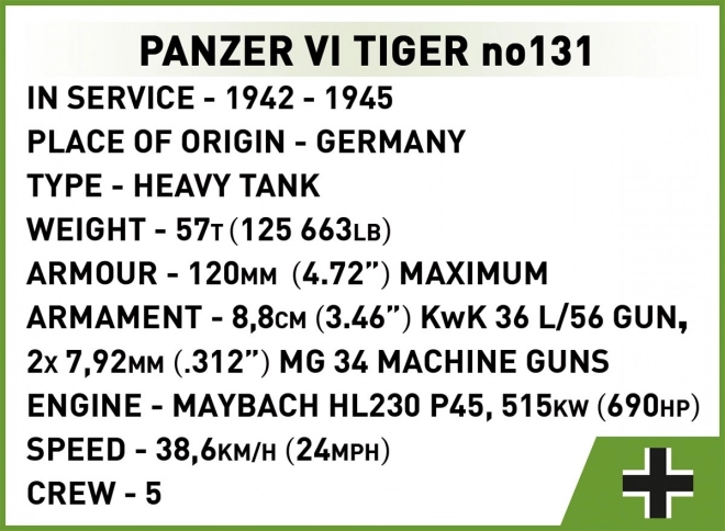 Modello costruibile Panzer VI Tiger no 131