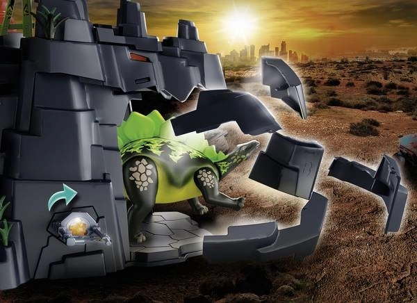 Il dinosauro si schiude dalla roccia