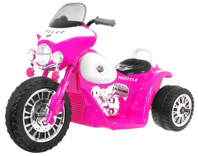 Motocicletta Elettrica Chopper per Bambini Rosa con 3 Ruote, Suoni e Luci LED