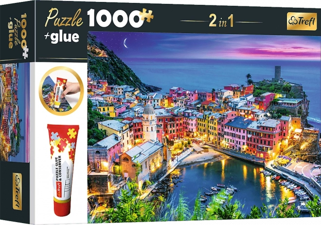 Trefl Puzzle 2 in 1 Vernazza, Liguria, Italia 1000 pezzi con colla