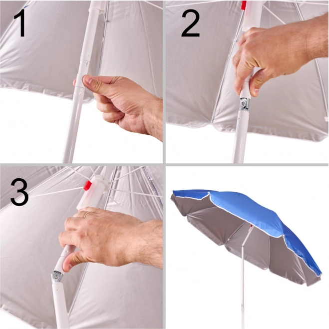Ombrellone pieghevole regolabile con protezione UV 150 cm blu
