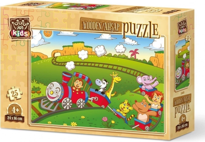 Puzzle di legno Treno degli animali