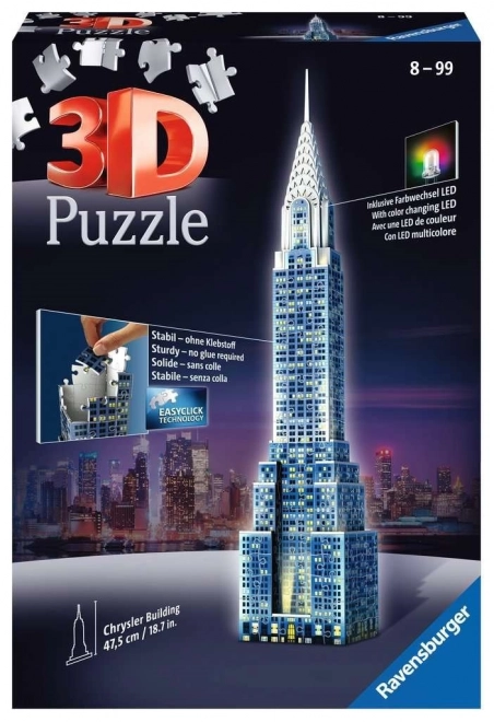 Puzzle 3D Chrysler Building Illuminato Notturno