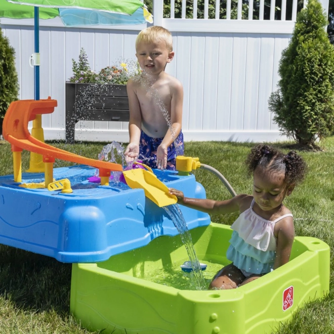 Tavolo Acquatico con Scivolo e Ombrello + Piscina