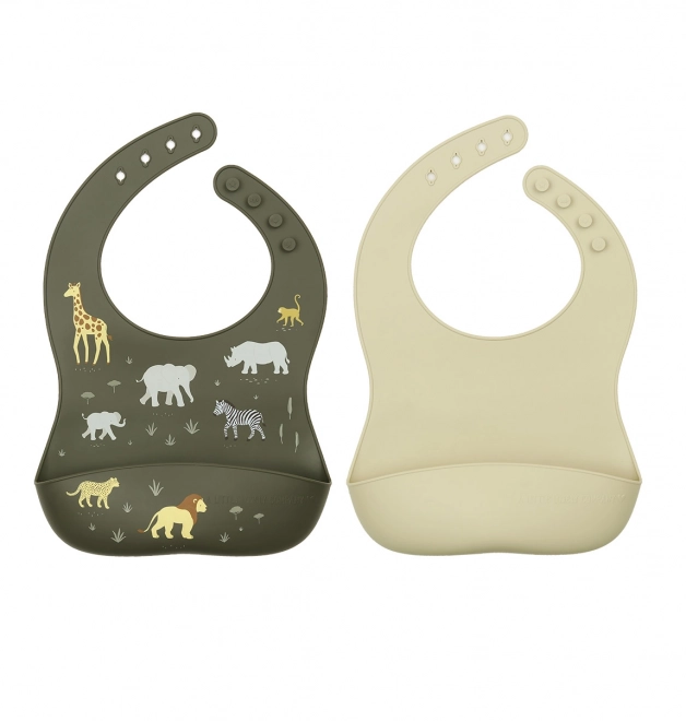 Bavaglini in silicone per bambini con motivo a farfalle – Animali della savana