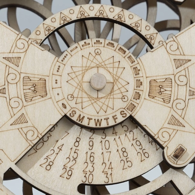 Calendario da Tavolo Meccanico in Legno RoboTime 3D