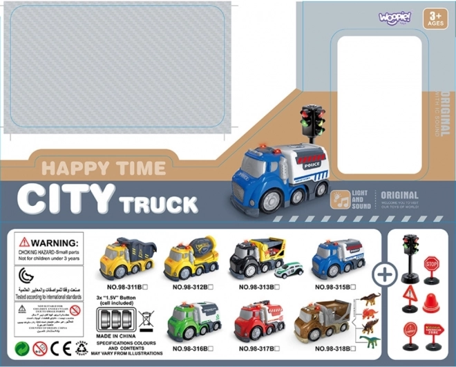 Woopie Camion della Nettezza Urbana City Truck Effetti Sonori e Luminosi