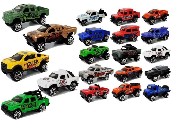 Set di Automobili Fuoristrada Jeep in Vari Colori - 20 Pezzi